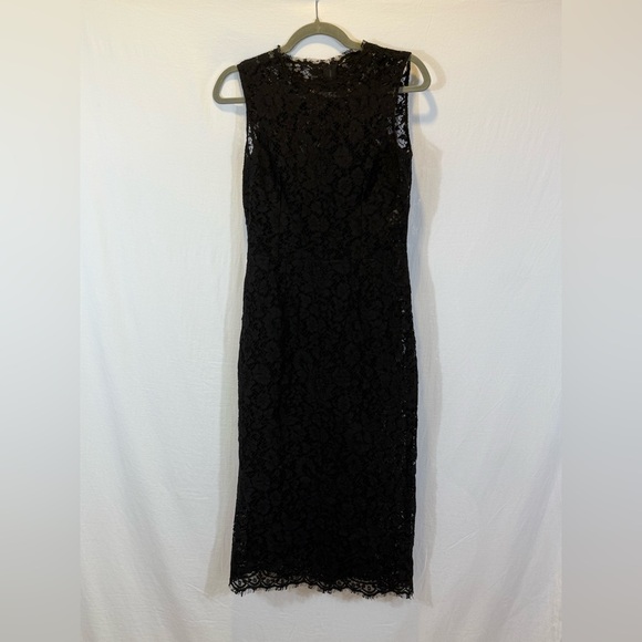 Dolce & Gabbana Black Floral Lace Midi Dress